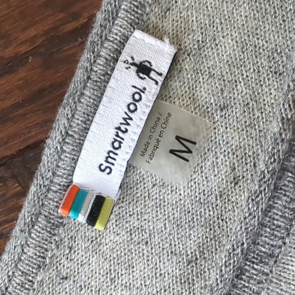 SMARTWOOL I Knit Two-Tone Striped Gray Akamina Wool Blend Crew Neck Sweater, M - Picture 3 of 16